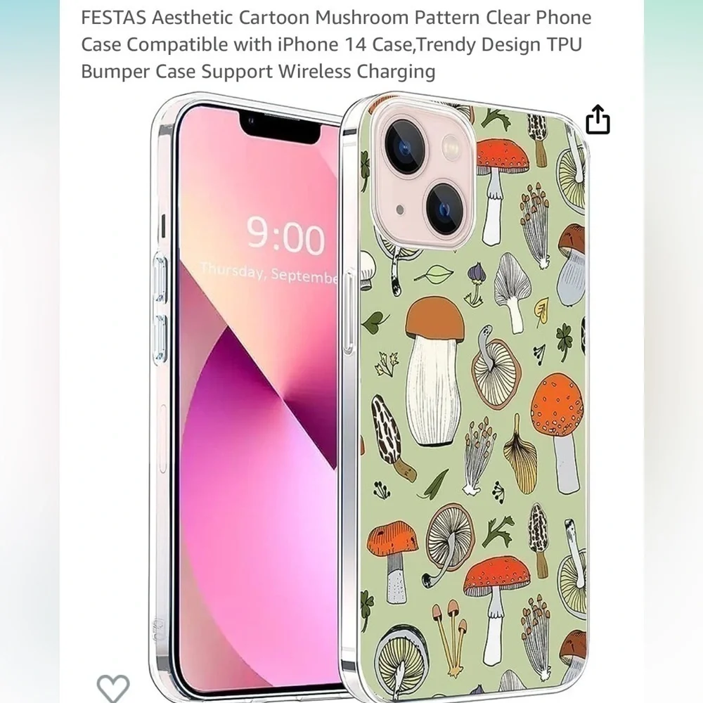 IPHONE 14 Apple mushroom case retro hippie NWT